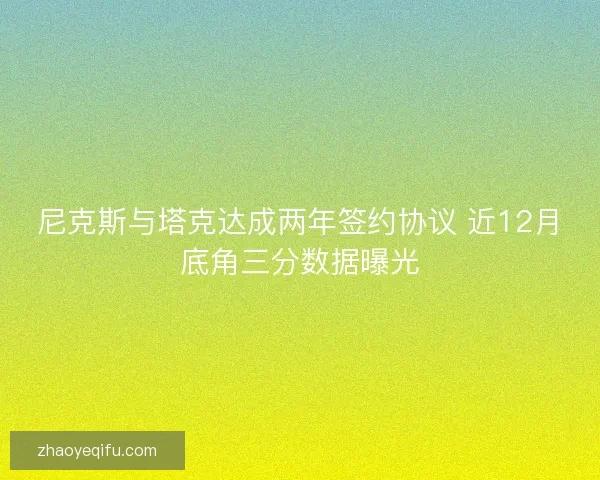 尼克斯与塔克达成两年签约协议 近12月底角三分数据曝光 尼克斯与塔克达成两年签约协议 近12月底角三分数据曝光