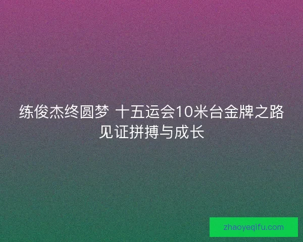 练俊杰终圆梦 十五运会10米台金牌之路见证拼搏与成长 练俊杰终圆梦 十五运会10米台金牌之路见证拼搏与成长