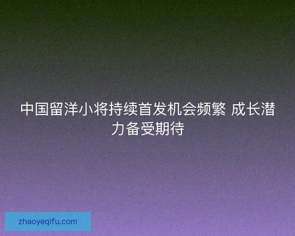 中国留洋小将持续首发机会频繁 成长潜力备受期待